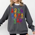 Learning Math Numbers Counting Back To School Teacher For Men Women Girls Kids Comfort Colors Sweatshirt Pepper