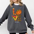 Leopard Pumpkin Love Teacher Life Thanksgiving Fall Women Comfort Colors Sweatshirt Pepper Leopard Pumpkin Love Teacher Life Thanksgiving Fall Women Comfort Colors Sweatshirt Pepper