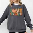 Love 5th Grade Thanksgiving Colorful Fall Leaves Teacher Comfort Colors Sweatshirt Pepper
