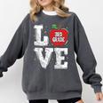 LOVE Apple 3rd Grade Teacher Student School Comfort Colors Sweatshirt Pepper LOVE Apple 3rd Grade Teacher Student School Comfort Colors Sweatshirt Pepper