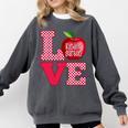 Love Kindergarten Cute Apple School Teacher Comfort Colors Sweatshirt Pepper Love Kindergarten Cute Apple School Teacher Comfort Colors Sweatshirt Pepper