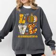 LOVE Kindergarten Pumpkin Teacher Student Halloween Costume Comfort Colors Sweatshirt Pepper LOVE Kindergarten Pumpkin Teacher Student Halloween Costume Comfort Colors Sweatshirt Pepper