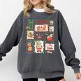 Merry And Bright Christmas Gingerbread Santa Book Teacher Comfort Colors Sweatshirt Pepper