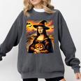 Mona Lisa Pumpkin Halloween Art Teacher Witchy Women Kids Comfort Colors Sweatshirt Pepper Mona Lisa Pumpkin Halloween Art Teacher Witchy Women Kids Comfort Colors Sweatshirt Pepper