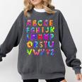 Monster ABC Cute Alphabet Halloween Teacher Costume Kids Comfort Colors Sweatshirt Pepper Monster ABC Cute Alphabet Halloween Teacher Costume Kids Comfort Colors Sweatshirt Pepper
