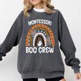 Montessori Teacher Halloween Boo Rainbow Leopard Halloween Comfort Colors Sweatshirt Pepper