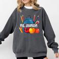 Ms Johnson Personalized Name Back To School Teacher For Men Women Kids Comfort Colors Sweatshirt Pepper