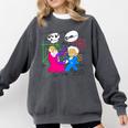 Nerdy Pythagoras Fighting Over C Squared Math Teacher Comfort Colors Sweatshirt Pepper