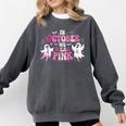 In October We Wear Pink Ballet Ghost Teacher Breast Cancer Comfort Colors Sweatshirt Pepper