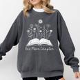 One-More Chapter Wildflower Reading Teacher Library Bookish Comfort Colors Sweatshirt Pepper