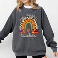 One Thankful Teacher Thanksgiving Turkey Rainbow Fall Comfort Colors Sweatshirt Pepper One Thankful Teacher Thanksgiving Turkey Rainbow Fall Comfort Colors Sweatshirt Pepper