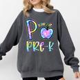 P Is For Pre-K Preschool Teacher Tie Dye Back To School Comfort Colors Sweatshirt Pepper