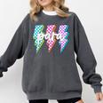Para Squad Paraprofessional Teacher Lightning Bolt Comfort Colors Sweatshirt Pepper