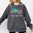 Peace Love Art Painting Palette Art Teacher Comfort Colors Sweatshirt Pepper Peace Love Art Painting Palette Art Teacher Comfort Colors Sweatshirt Pepper