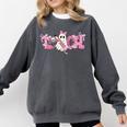 Pink Ghost Teach Halloween Teacher In Spooky Season Comfort Colors Sweatshirt Pepper