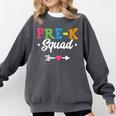 Pre-K Squad Teacher Student Kids Preschool Back To School Comfort Colors Sweatshirt Pepper