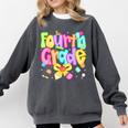 Preppy Fourth Grade Back To School 4th Grade Teacher Girls Comfort Colors Sweatshirt Pepper