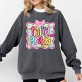 Preppy Third Grade Back To School Teacher Girl Kid Comfort Colors Sweatshirt Pepper
