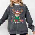 Preschool Crew Xmas Reindeer Teacher Student Christmas Comfort Colors Sweatshirt Pepper