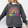 Preschool Rainbow Girls Boys Kids Teacher Back To School Comfort Colors Sweatshirt Pepper Preschool Rainbow Girls Boys Kids Teacher Back To School Comfort Colors Sweatshirt Pepper