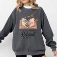 Retired 2025 A New Chapter Begins Retirement Teacher Book Comfort Colors Sweatshirt Pepper