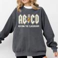 Retro Abcd Teacher Novelty Back To School Teacher Comfort Colors Sweatshirt Pepper