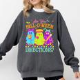 Retro Are You Falloween Direction Teacher Spooky Halloween Comfort Colors Sweatshirt Pepper