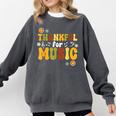 Retro Thankful For Music Floral Music Teacher Thanksgiving Men Women Comfort Colors Sweatshirt Pepper