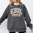 Retro Wildflower School Psych Teacher School Psychologist Comfort Colors Sweatshirt Pepper