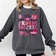 Rock The Test Testing Day Don't Stress Do Your Best Teacher For Men Women Girls Kids Comfort Colors Sweatshirt Pepper