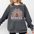 School Psych Teacher School Psychologist Leopard Rainbow Comfort Colors Sweatshirt Pepper