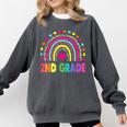 Second Grade Rainbow Girls Boys Teacher Team 2nd Grade Squad Comfort Colors Sweatshirt Pepper
