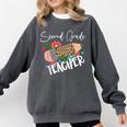 Second Grade Teacher Leopard Pencil 2nd Grade Women Teacher Comfort Colors Sweatshirt Pepper