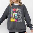 She Works Willingly With Her Hands Proverbs Daycare Teacher Men Women Comfort Colors Sweatshirt Pepper