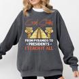 Social Studies Teacher World History Teacher Men Women Comfort Colors Sweatshirt Pepper