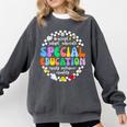 Special Education Teacher SPED Squad Team Kids Men Groovy Comfort Colors Sweatshirt Pepper