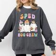 SPED Boo Crew Halloween Floral Ghost Special Ed SPED Teacher For Men Women Kids Comfort Colors Sweatshirt Pepper