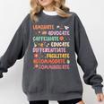 SPED Caffeinate Advocate Laminate Educate Teacher Facilitate For Men Women Comfort Colors Sweatshirt Pepper
