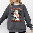 In My Spooky Math Teacher Era Groovy Retro Halloween Costume For Men Women Comfort Colors Sweatshirt Pepper