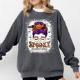 Spooky Paraprofessional Life Halloween Messy Bun Teacher For Men Women Comfort Colors Sweatshirt Pepper Spooky Paraprofessional Life Halloween Messy Bun Teacher For Men Women Comfort Colors Sweatshirt Pepper