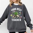 Star Wars Yoda Best Teacher Icons Comfort Colors Sweatshirt Pepper