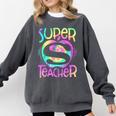 Super Teacher Back To School Apple Tie Dye First Day Comfort Colors Sweatshirt Pepper