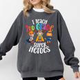 I Teach 2nd Grade Superheroes Back To School Teacher Men Women Girls Kids Comfort Colors Sweatshirt Pepper