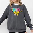 Teach Coquette Bow Teacher Back To School Happy First Day Comfort Colors Sweatshirt Pepper Teach Coquette Bow Teacher Back To School Happy First Day Comfort Colors Sweatshirt Pepper