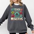 I Teach The Cutest Little Monsters Teacher Halloween Outfit Comfort Colors Sweatshirt Pepper