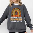 Teach Leopard Rainbow Cute Halloween Costume Teacher Women Comfort Colors Sweatshirt Pepper