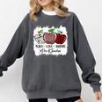 Teach Love Inspire Pre-k Teacher Apple Leopard Red Plain Comfort Colors Sweatshirt Pepper