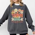 Teach Love Inspire Retro Groovy Daisy Back To School Teacher For Men Women Kids Comfort Colors Sweatshirt Pepper Teach Love Inspire Retro Groovy Daisy Back To School Teacher For Men Women Kids Comfort Colors Sweatshirt Pepper