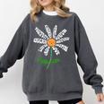 Teach Love Inspire Teachers Inspirational Flower Teachers Comfort Colors Sweatshirt Pepper
