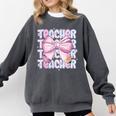 Teacher Bow Pencil Flowers Teacher Back To School Comfort Colors Sweatshirt Pepper Teacher Bow Pencil Flowers Teacher Back To School Comfort Colors Sweatshirt Pepper